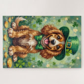 Cocker Spaniel St Patrick’s Day Cute Lucky Dog ジグソーパズル (横)