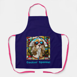 Cocker Spaniel Stained Glass Apron エプロン