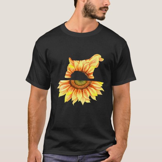 Cocker Spaniel Sunflower  Women Tシャツ (正面)