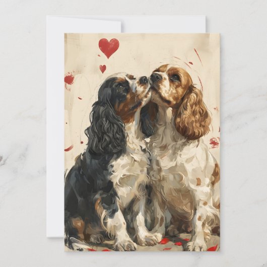 Cocker Spaniel Valentine's Day シーズンカード (正面)