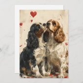 Cocker Spaniel Valentine's Day シーズンカード (正面/裏面)