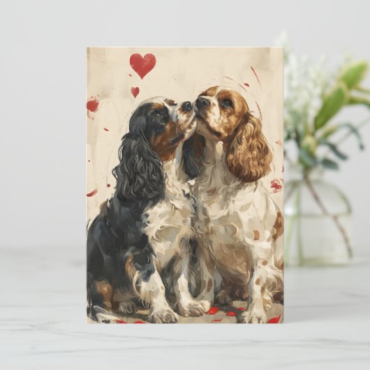 Cocker Spaniel Valentine's Day シーズンカード (スタンド正面)