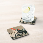 Cockerelおよび雌鶏(色のlitho) コースター (右側)