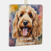 Cockerpoo, '人生はCockerpooで良い'引用文 セラミックオーナメント (右)