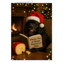 Cockerpoo 'Cheese Tax' Christmas card