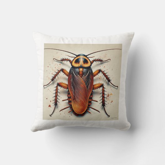 Cockroach 010924IREF241 - Watercolor クッション (裏面)