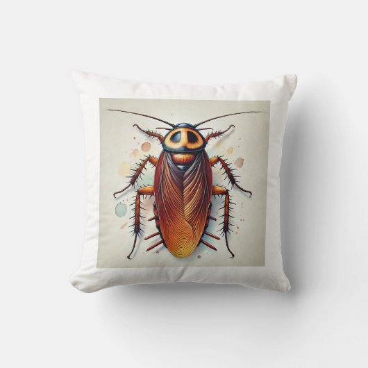 Cockroach 051024IREF234 - Watercolor クッション (正面)