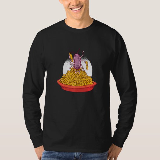 Cockroach eating fries tシャツ (正面)