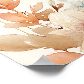 Cocktail and Fall Flowers Bridal Shower Welcome ポスター (角)