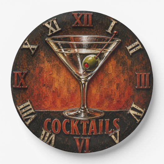 Cocktail Bar Decor ペーパープレート (正面)