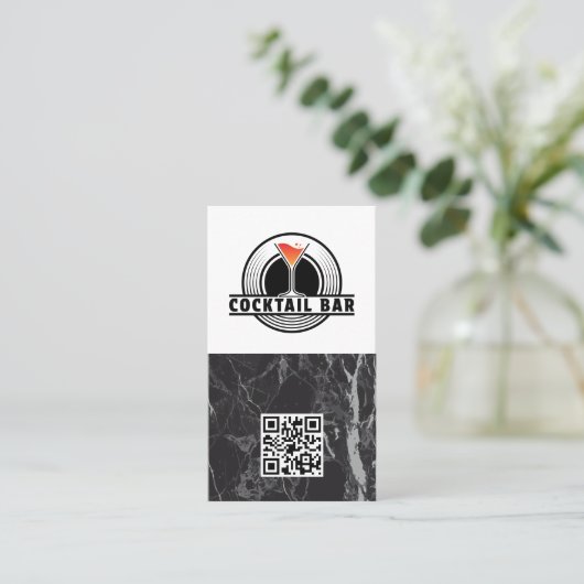 Cocktail Bar Logo Graphic | QR Code 名刺 (スタンド正面)