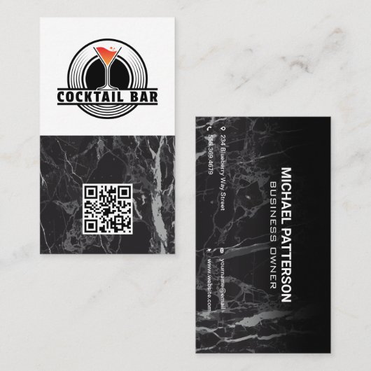 Cocktail Bar Logo Graphic | QR Code 名刺 (正面/裏面)