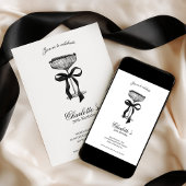 Cocktail & Bow 30th Birthday Invitation 招待状