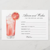 Cocktail - Bridal Shower Advice and Wishes 便箋 (正面)