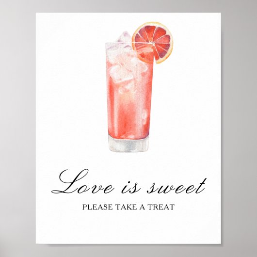 Cocktail bridal shower - love is sweet ポスター (正面)