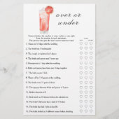 Cocktail Bridal shower - Over or under game (正面)