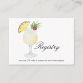 Cocktail Bridal shower QR code for registry  エンクロージャーカード (正面)