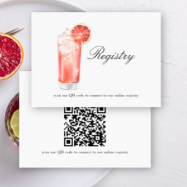 Cocktail Bridal shower QR code for registry  エンクロージャーカード