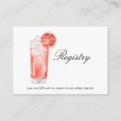 Cocktail Bridal shower QR code for registry  エンクロージャーカード (正面)