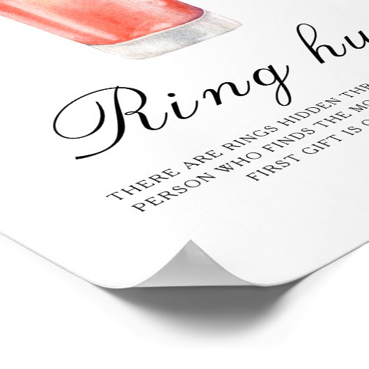 Cocktail Bridal shower - Ring hunt game ポスター (角)