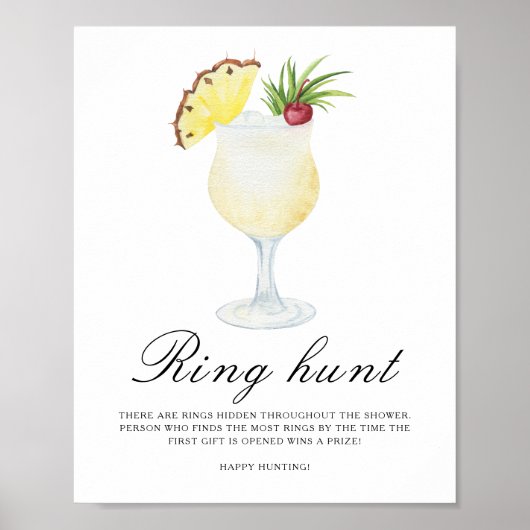 Cocktail Bridal shower - Ring hunt game ポスター (正面)