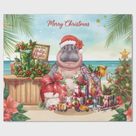 Cocktail Christmas Party for Hippo lovers  ラッピングペーパー