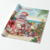 Cocktail Christmas Party for Hippo lovers  ラッピングペーパー (アンロールド)