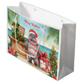 Cocktail Christmas Party for Hippo lovers ラージペーパーバッグ (正面アングル)