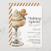 Cocktail Christmas Party Making Spirits Bright 招待状 (正面/裏面)