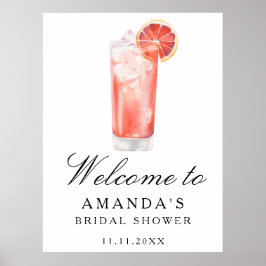 Cocktail Citrus - bridal shower welcome sign ポスター