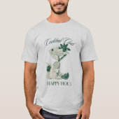"Cocktail Club Happy Hour"  Retro Drink Lovers Tee Tシャツ (正面)