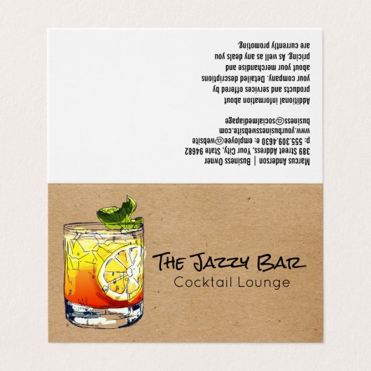 Cocktail Drink Illustration | Lounge Bar 名刺 (外部フラット)