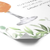 Cocktail Greenery Momosa Baby Shower Bar Sign ポスター (角)