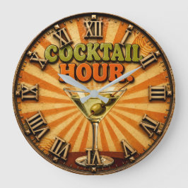 Cocktail Hour ラージ壁時計
