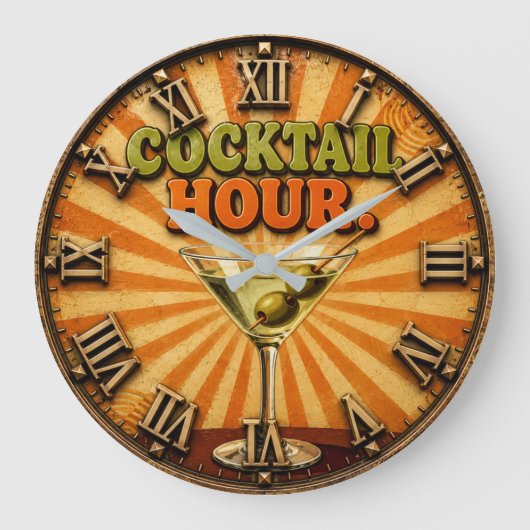 Cocktail Hour ラージ壁時計 (正面)