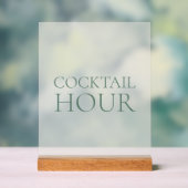 Cocktail Hour Acrylic Sign with Wooden Base アクリルサイン (ニュートラル)