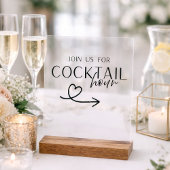 Cocktail Hour Wedding Sign Printable – Elegant  アクリルサイン
