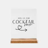 Cocktail Hour Wedding Sign Printable – Elegant  アクリルサイン (正面)
