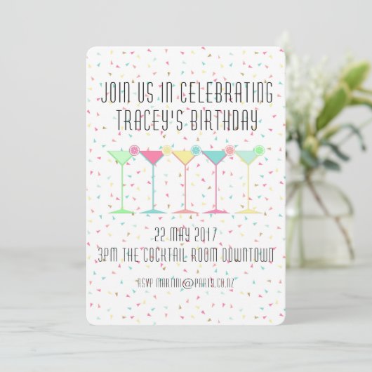 Cocktail Invitations, Confetti and Martini's 招待状 (スタンド正面)