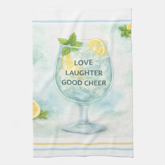 Cocktail Kitchen Decor Gin & Tonic Lover  キッチンタオル (縦)