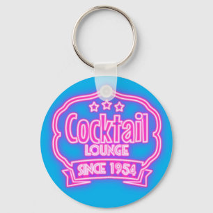 Cocktail lounge retro vintage neon sign liquor bar キーホルダー