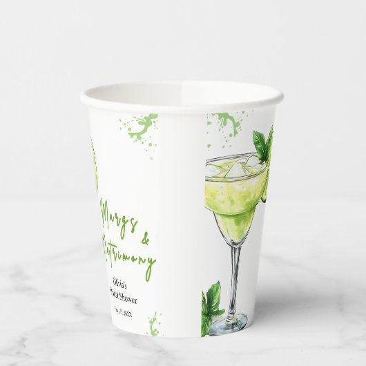 Cocktail Margs and Matrimony Bridal Shower 紙コップ (左)