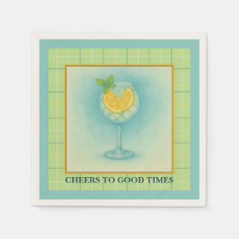 Cocktail Napkin | Gin & Lemon Summer Entertaining スタンダードカクテルナプキン