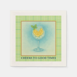 Cocktail Napkin | Gin & Lemon Summer Entertaining スタンダードカクテルナプキン