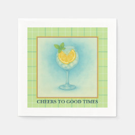 Cocktail Napkin | Gin & Lemon Summer Entertaining スタンダードカクテルナプキン