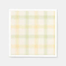 Cocktail Napkin | Lime & Lemon Plaid | Gin & Tonic スタンダードカクテルナプキン