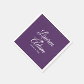 Cocktail Napkins | Simple Script Heart (Plum) DK スタンダードカクテルナプキン (角)