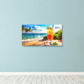 Cocktail on beach キャンバスプリント (インサイチュ (ウッドフロア))