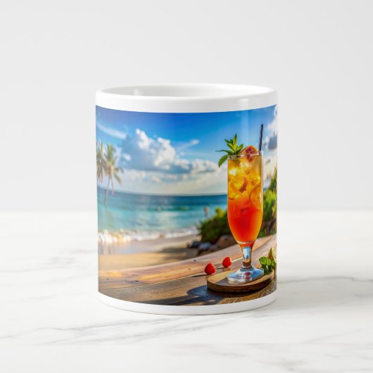 Cocktail on beach ジャンボコーヒーマグカップ (正面)
