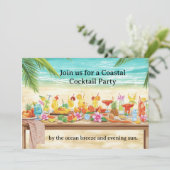 Cocktail Party by the beach with lot of drinks 招待状 (スタンド正面)